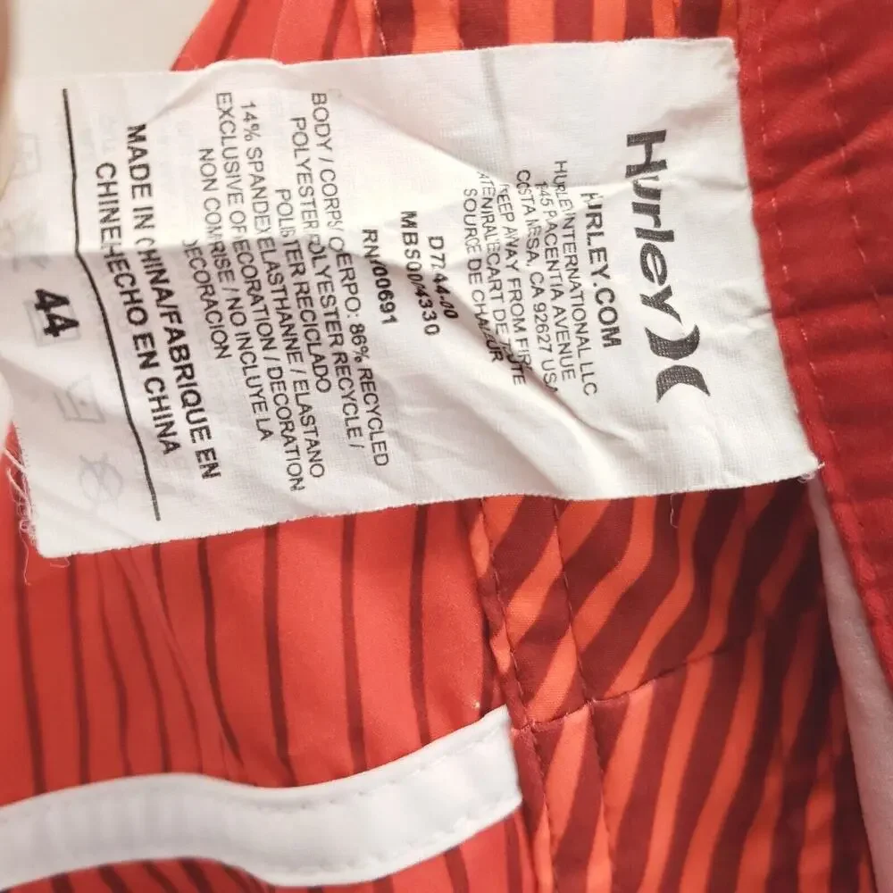 Hurley United States Olympic Team Swim Board Shorts Mens 44 Red Stretch Phantom